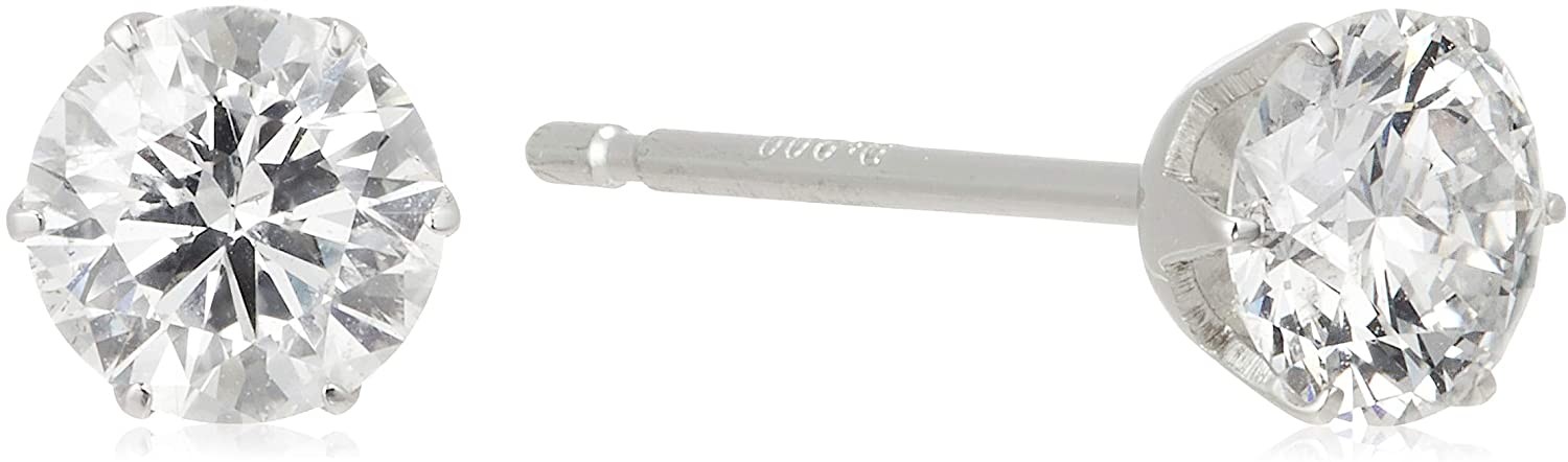 Hoa tai kim cương bạch kim 0.6ct (có giấy chứng nhận) [Màu D / hạng SI2 / Cắt xuất sắc / Trái tim & thần Cupid]