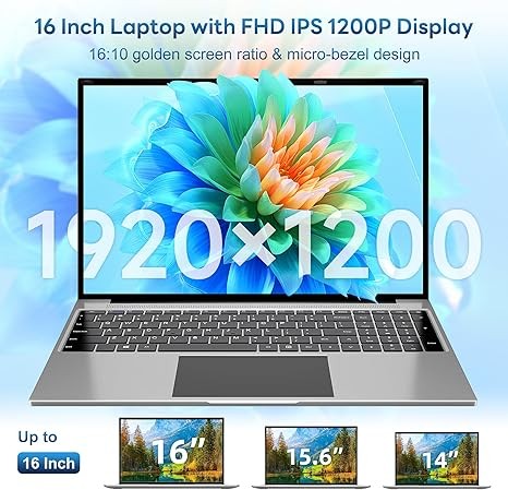 Máy tính xách tay jumper, Office 365, Màn hình 16 inch FHD FHD 1920x1200, CPU N95 thế hệ thứ 12 (Tối đa 3,4 GHz), Máy tính xách tay có RAM 16 GB, Bộ nhớ 1152 GB, Pin 38 WH, 2 Loa, Mini HDMI, 16:10