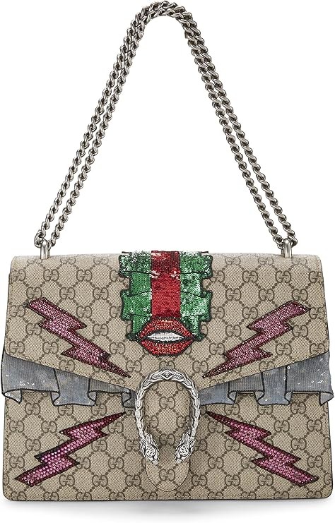 Túi vải Dionysus thêu nhiều màu GG Supreme được yêu thích cỡ vừa, màu nâu