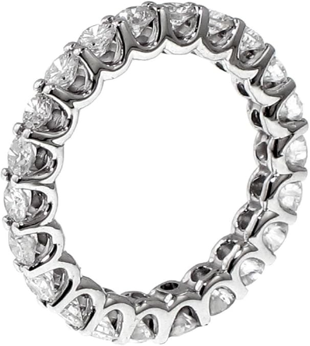 Bộ nhẫn cưới kỷ niệm vĩnh cửu bằng vàng trắng 14k hình chữ U (2.00-2.66 CT TDW)