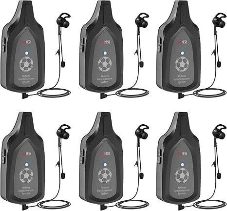 Hệ thống liên lạc tai nghe Bluetooth Intercom trọng tài bóng đá chuyên nghiệp EJEAS F6, Trò chuyện nhóm dạng lưới 6 người, Tắt tiếng micrô, Mã hóa thông tin 6 gói