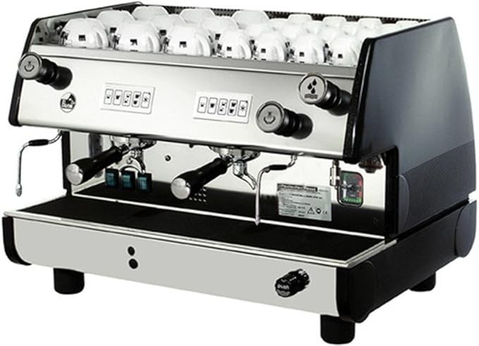 Máy pha cà phê espresso thể tích 14L La Pavoni BAR-T 2V-B Commercial 2 Group, Tấm ốp bên màu đen, Nhóm đồng thau nguyên khối mạ crôm, 2 vòi phun hơi linh hoạt, Vòi nước nóng có vòi phun linh hoạt, 220-240V