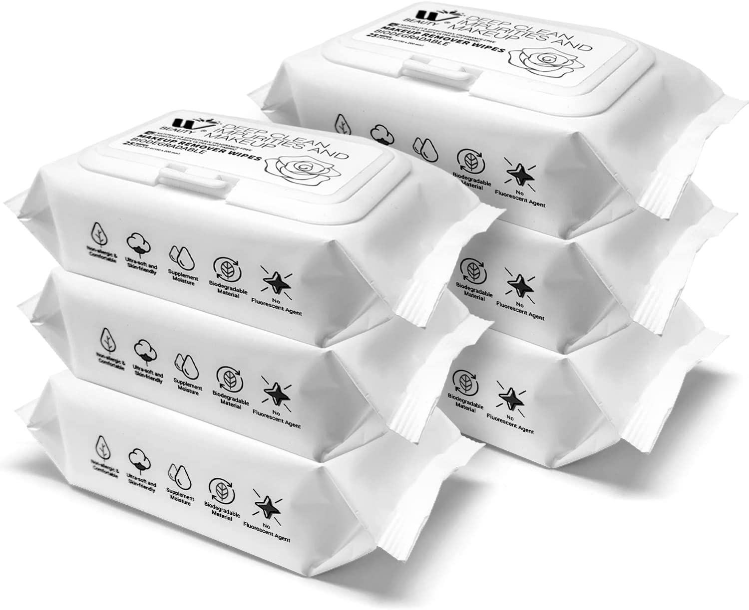 Khăn lau có thể giặt sạch để loại bỏ bụi bẩn, dầu và tạp chất làm sạch, vải cotton siêu mềm, không mùi, khăn lau mặt, 25 tờ (gói 6)