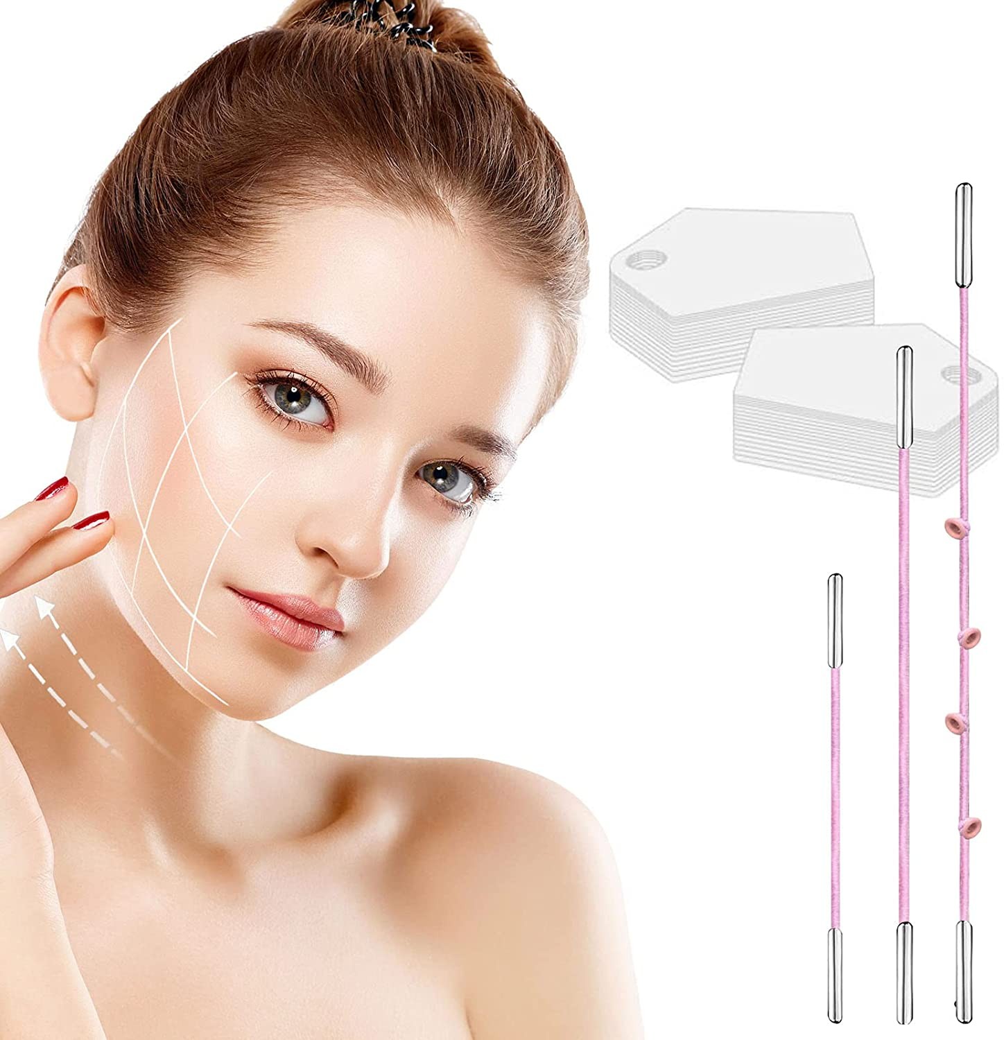 Băng nâng cơ mặt, 40 miếng băng vô hình cho mặt, băng nâng cơ mặt tức thì có độ đàn hồi cao và không thấm nước