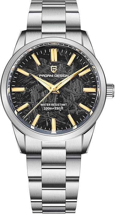 Đồng hồ Pagani Design dành cho nam, mặt số 38mm, thép không gỉ, chống nước 100m, thạch anh, bộ máy VH31