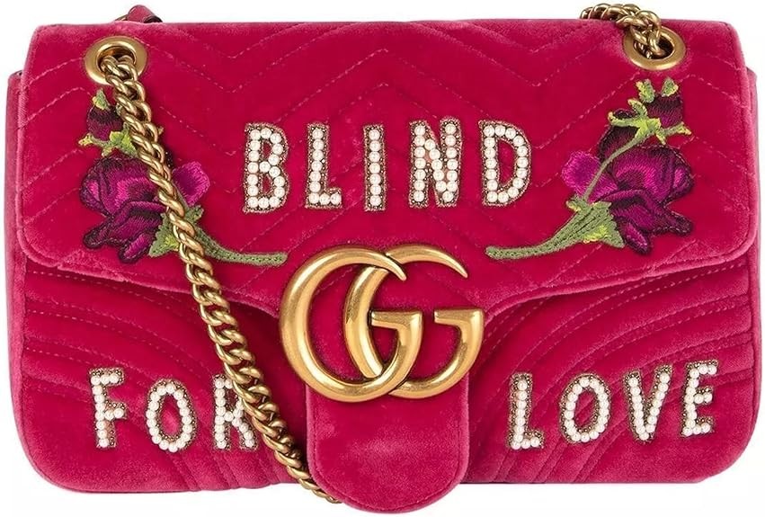 Túi xách Gucci Marmont 2 Hibiscus Red Heart Chevron Da Đỏ Ý Túi xách Mới