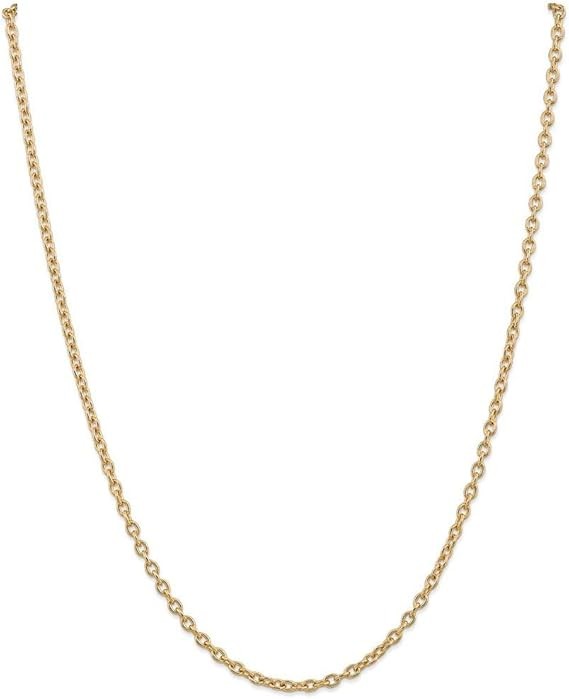 Vòng cổ chuỗi cáp liên kết mở tròn 30" vàng hồng 14K 3,2mm